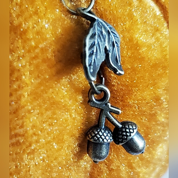 Acorn earrings leafs bronze handmade NEW fall autumn Thanksgiving gift vtg style - Picture 8 of 14